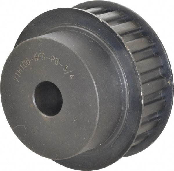 Power Drive - 21 Tooth, 3/4" Inside x 3.288" Outside Diam, Timing Belt Pulley - 3/4, 1" Belt Width, 3.342" Pitch Diam, Steel & Cast Iron - Eagle Tool & Supply
