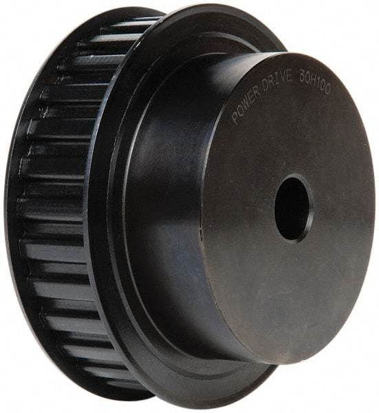 Power Drive - 30 Tooth, 3/4" Inside x 4.721" Outside Diam, Timing Belt Pulley - 3/4, 1" Belt Width, 4.775" Pitch Diam, Steel & Cast Iron - Eagle Tool & Supply