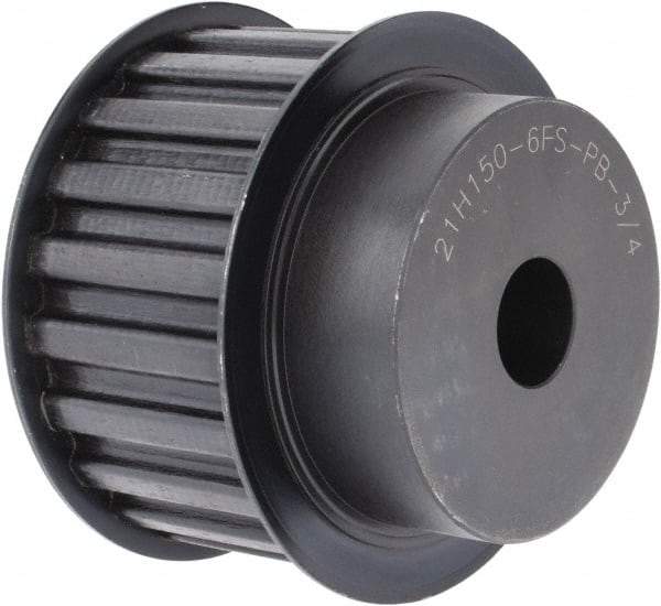 Power Drive - 21 Tooth, 3/4" Inside x 3.288" Outside Diam, Timing Belt Pulley - 1-1/2" Belt Width, 3.342" Pitch Diam, Steel & Cast Iron - Eagle Tool & Supply