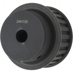 Power Drive - 24 Tooth, 3/4" Inside x 3.766" Outside Diam, Timing Belt Pulley - 1-1/2" Belt Width, 3.82" Pitch Diam, Steel & Cast Iron - Eagle Tool & Supply