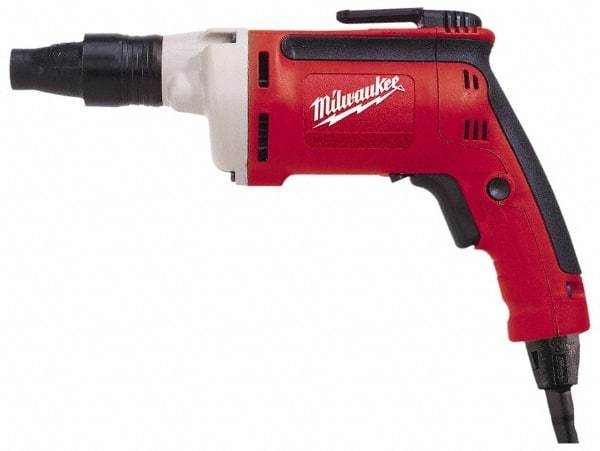 Milwaukee Tool - Pistol Grip Handle, 2,500 RPM, 10 to 140 In/Lb Torque, Electric Screwdriver - 1/4" Bit Holder, 120 Volts, 6.5 Amps - Eagle Tool & Supply