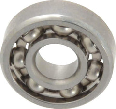 Value Collection - 3/16" Bore Diam, 1/2" OD, Open Miniature Radial Ball Bearing - 5/32" Wide, 1 Row, Round Bore, 108 Lb Static Capacity, 293 Lb Dynamic Capacity - Eagle Tool & Supply