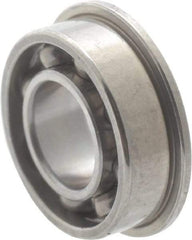 Value Collection - 3/16" Bore Diam, 5/16" OD, Open Miniature Radial Ball Bearing - 7/64" Wide, With Flange, 1 Row, Round Bore, 29 Lb Static Capacity, 81 Lb Dynamic Capacity - Eagle Tool & Supply