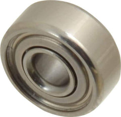 Value Collection - 1/8" Bore Diam, 3/8" OD, Double Shield Miniature Radial Ball Bearing - 5/32" Wide, 1 Row, Round Bore, 49 Lb Static Capacity, 144 Lb Dynamic Capacity - Eagle Tool & Supply