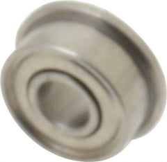 Value Collection - 1/8" Bore Diam, 5/16" OD, Double Shield Miniature Radial Ball Bearing - 9/64" Wide, With Flange, 1 Row, Round Bore, 40 Lb Static Capacity, 124 Lb Dynamic Capacity - Eagle Tool & Supply