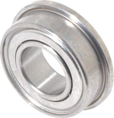 Value Collection - 3/16" Bore Diam, 3/8" OD, Double Shield Miniature Radial Ball Bearing - 1/8" Wide, With Flange, 1 Row, Round Bore, 56 Lb Static Capacity, 160 Lb Dynamic Capacity - Eagle Tool & Supply