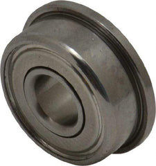 Value Collection - 5/64" Bore Diam, 1/4" OD, Double Shield Miniature Radial Ball Bearing - 9/64" Wide, With Flange, 1 Row, Round Bore, 23 Lb Static Capacity, 70 Lb Dynamic Capacity - Eagle Tool & Supply