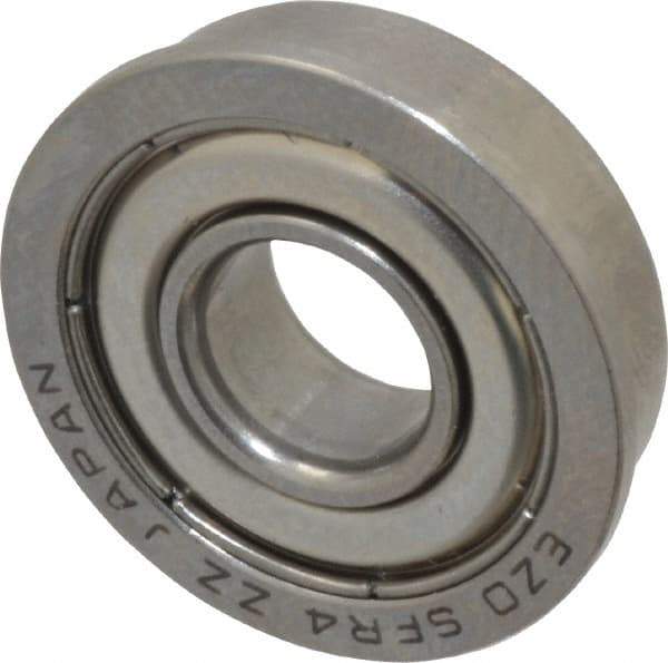 Value Collection - 1/4" Bore Diam, 5/8" OD, Double Shield Miniature Radial Ball Bearing - 0.196" Wide, With Flange, 1 Row, Round Bore, 128 Lb Static Capacity, 335 Lb Dynamic Capacity - Eagle Tool & Supply