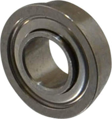 Value Collection - 3/16" Bore Diam, 3/8" OD, Double Shield Miniature Radial Ball Bearing - 1/8" Wide, With Flange, 1 Row, Round Bore, 56 Lb Static Capacity, 160 Lb Dynamic Capacity - Eagle Tool & Supply