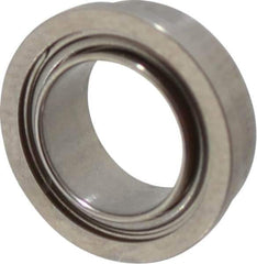 Value Collection - 1/4" Bore Diam, 3/8" OD, Double Shield Miniature Radial Ball Bearing - 1/8" Wide, With Flange, 1 Row, Round Bore, 33 Lb Static Capacity, 84 Lb Dynamic Capacity - Eagle Tool & Supply