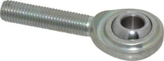 Made in USA - 5/16" ID, 7/8" Max OD, 3,600 Lb Max Static Cap, Plain Male Spherical Rod End - 5/16-24 RH, Steel with Steel Raceway - Eagle Tool & Supply