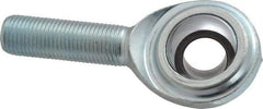 Made in USA - 1/2" ID, 1-5/16" Max OD, 8,386 Lb Max Static Cap, Plain Male Spherical Rod End - 1/2-20 RH, Steel with Steel Raceway - Eagle Tool & Supply