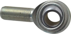 Made in USA - 3/4" ID, 1-3/4" Max OD, 14,290 Lb Max Static Cap, Plain Male Spherical Rod End - 3/4-16 RH, Steel with Steel Raceway - Eagle Tool & Supply