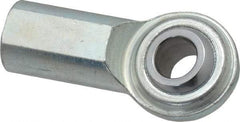 Made in USA - 1/2" ID, 1-5/16" Max OD, 8,386 Lb Max Static Cap, Plain Female Spherical Rod End - 1/2-20 RH, Steel with Steel Raceway - Eagle Tool & Supply