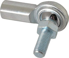 Made in USA - 5/16" ID, 7/8" Max OD, 3,600 Lb Max Static Cap, Female Spherical Rod End with Stud - 5/16-24 RH, Steel with Steel Raceway - Eagle Tool & Supply