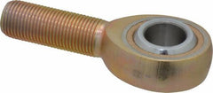 Made in USA - 5/8" ID, 1-1/2" Max OD, 7,400 Lb Max Static Cap, Plain Male Spherical Rod End - 5/8-18 RH, Steel with Bronze Raceway - Eagle Tool & Supply