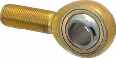 Made in USA - 3/4" ID, 1-3/4" Max OD, 11,550 Lb Max Static Cap, Plain Male Spherical Rod End - 3/4-16 RH, Steel with Bronze Raceway - Eagle Tool & Supply