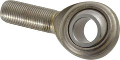 Made in USA - 3/4" ID, 1-3/4" Max OD, 7,512 Lb Max Static Cap, Plain Male Spherical Rod End - 3/4-16 RH, Stainless Steel with Stainless Steel Raceway - Eagle Tool & Supply