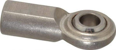 Made in USA - 1/2" ID, 1-5/16" Max OD, 4,720 Lb Max Static Cap, Plain Female Spherical Rod End - 1/2-20 RH, Stainless Steel with Stainless Steel Raceway - Eagle Tool & Supply