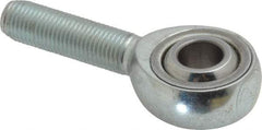 Made in USA - 3/8" ID, 1" Max OD, 9,550 Lb Max Static Cap, Plain Male Spherical Rod End - 3/8-24 RH, Alloy Steel with Steel Raceway - Eagle Tool & Supply