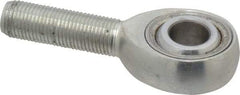 Made in USA - 1/2" ID, 1-5/16" Max OD, 16,242 Lb Max Static Cap, Plain Male Spherical Rod End - 1/2-20 RH, Alloy Steel with Steel Raceway - Eagle Tool & Supply