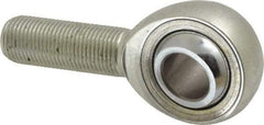 Made in USA - 5/8" ID, 1-1/2" Max OD, 17,959 Lb Max Static Cap, Plain Male Spherical Rod End - 5/8-18 RH, Alloy Steel with Steel Raceway - Eagle Tool & Supply