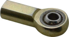 Made in USA - 1/4" ID, 3/4" Max OD, 6,195 Lb Max Static Cap, Plain Female Spherical Rod End - 1/4-28 RH, Alloy Steel with Steel Raceway - Eagle Tool & Supply