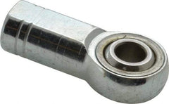 Made in USA - 3/8" ID, 1" Max OD, 9,550 Lb Max Static Cap, Plain Female Spherical Rod End - 3/8-24 RH, Alloy Steel with Steel Raceway - Eagle Tool & Supply