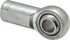 Made in USA - 7/16" ID, 1-1/8" Max OD, 10,290 Lb Max Static Cap, Plain Female Spherical Rod End - 7/16-20 RH, Alloy Steel with Steel Raceway - Eagle Tool & Supply