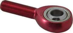 Made in USA - 1/2" ID, 1-5/16" Max OD, 7,698 Lb Max Static Cap, Plain Male Spherical Rod End - 1/2-20 RH, Aluminum Housing with Steel Raceway - Eagle Tool & Supply