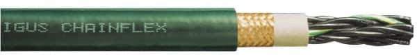 Igus - 17 AWG, 7 Strand, Green Machine Tool Wire - PVC, Flame, Oil and UV Resistant, 1 Ft. Long - Eagle Tool & Supply