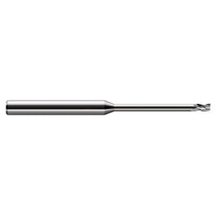 Miniature End Mills - Long Reach, Stub Flute - 0.1180″ Cutter Diameter × 0.1770″ Length of Cut × 0.6250″ (5/8″) Reach Carbide Square End Mill, 3 Flutes - Exact Industrial Supply
