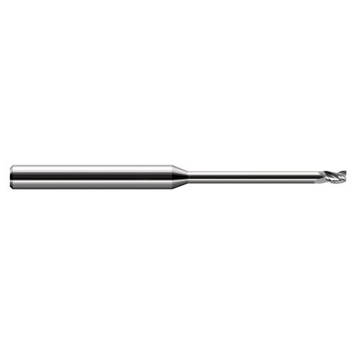 Miniature End Mills - Long Reach, Stub Flute - 0.1150″ Cutter Diameter × 0.1730″ Length of Cut × 0.6000″ Reach Carbide Square End Mill, 3 Flutes - Exact Industrial Supply