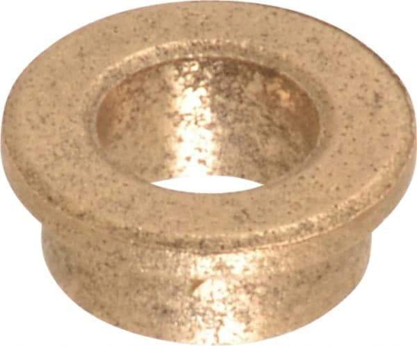 Boston Gear - 1/4" Inside x 3/8" Outside Diam, Oil Impregnated Bronze SAE-841 Flanged Sleeve Bearing - 1/2" Flange Outside Diam, 1/16" Flange Thickness, 3/16" OAL - Eagle Tool & Supply