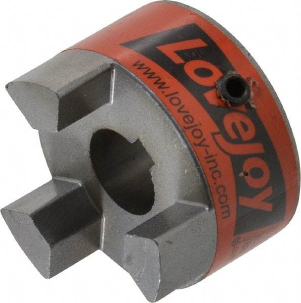 Lovejoy - 16mm Max Bore, 5mm x 2.3mm Keyway Width x Depth, Flexible Coupling Hub - 1-3/4" OD, 2.12" OAL, Sintered Iron, Order 2 Hubs & 1 Spider for Complete Coupling - Eagle Tool & Supply