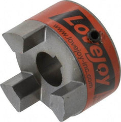 Lovejoy - 16mm Max Bore, 5mm x 2.3mm Keyway Width x Depth, Flexible Coupling Hub - 1-3/4" OD, 2.12" OAL, Sintered Iron, Order 2 Hubs & 1 Spider for Complete Coupling - Eagle Tool & Supply