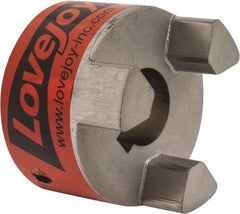 Lovejoy - 25mm Max Bore, 8mm x 3.3mm Keyway Width x Depth, Flexible Coupling Hub - 2.54" OD, 3-1/2" OAL, Sintered Iron, Order 2 Hubs & 1 Spider for Complete Coupling - Eagle Tool & Supply