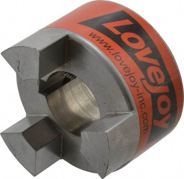 Lovejoy - 1-1/2" Max Bore Diam, 3/8" x 3/16" Keyway Width x Depth, Flexible Coupling Hub - 3.31" OD, 4-1/4" OAL, Sintered Iron, Order 2 Hubs & 1 Spider for Complete Coupling - Eagle Tool & Supply