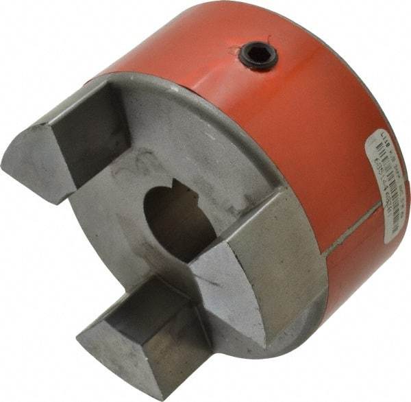 Lovejoy - 24mm Max Bore, 8mm x 3.3mm Keyway Width x Depth, Flexible Coupling Hub - 3.31" OD, 4-1/4" OAL, Sintered Iron, Order 2 Hubs & 1 Spider for Complete Coupling - Eagle Tool & Supply