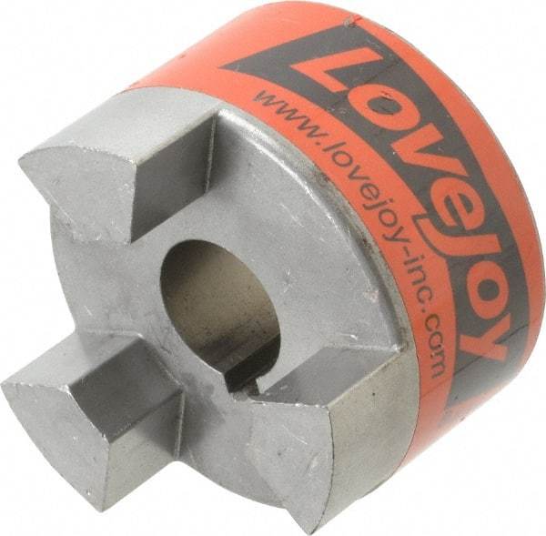 Lovejoy - 28mm Max Bore, 8mm x 3.3mm Keyway Width x Depth, Flexible Coupling Hub - 3.31" OD, 4-1/4" OAL, Sintered Iron, Order 2 Hubs & 1 Spider for Complete Coupling - Eagle Tool & Supply