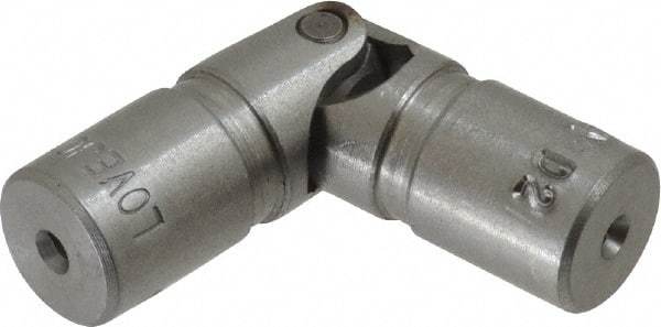 Lovejoy - 5/8" Bore Depth, 378 In/Lbs. Torque, D-Type Single Universal Joint - 1/4" Inside x 1/2" Outside Diam, 2" OAL - Eagle Tool & Supply