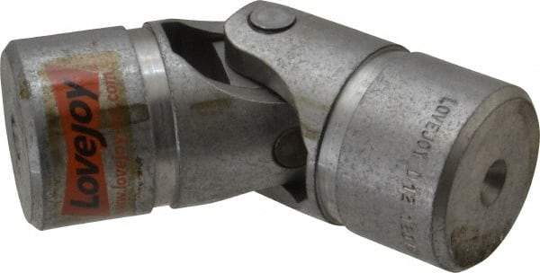 Lovejoy - 1-1/2" Bore Depth, 15,600 In/Lbs. Torque, D-Type Single Universal Joint - 1" Inside x 2" Outside Diam, 5-7/16" OAL - Eagle Tool & Supply