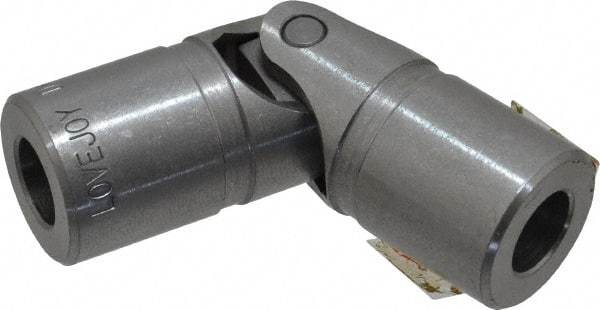 Lovejoy - 1" Bore Depth, 1,560 In/Lbs. Torque, D-Type Single Universal Joint - 1/2" Inside x 1" Outside Diam, 3-3/8" OAL - Eagle Tool & Supply