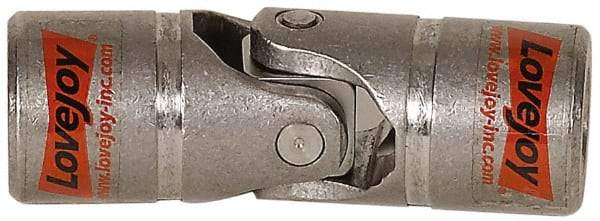 Lovejoy - 1-1/16" Bore Depth, 3,480 In/Lbs. Torque, D-Type Single Universal Joint - 5/8" Inside x 1-1/4" Outside Diam, 3-3/4" OAL - Eagle Tool & Supply