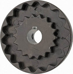 Lovejoy - 1/2" Max Bore Diam, 1/8" x 1/16" Keyway Width x Depth, Flexible Coupling Hub - 2.046" OD, 2.38" OAL, Cast Iron - Eagle Tool & Supply