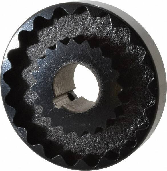 Lovejoy - 1-1/8" Max Bore Diam, 1/4" x 1/8" Keyway Width x Depth, Flexible Coupling Hub - 4" OD, 3-1/2" OAL, Cast Iron - Eagle Tool & Supply