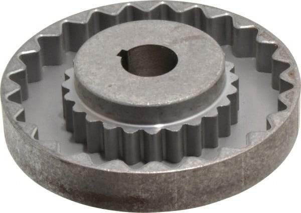 Lovejoy - 7/8" Max Bore Diam, 3/16" x 3/32" Keyway Width x Depth, Flexible Coupling Hub - 4-5/8" OD, 3.94" OAL, Cast Iron - Eagle Tool & Supply