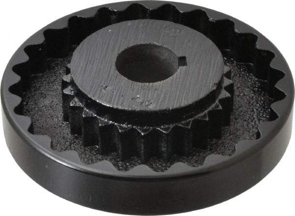 Lovejoy - 1" Max Bore Diam, 1/4" x 1/8" Keyway Width x Depth, Flexible Coupling Hub - 4-5/8" OD, 3.94" OAL, Cast Iron - Eagle Tool & Supply