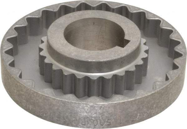 Lovejoy - 1-1/2" Max Bore Diam, 3/8" x 3/16" Keyway Width x Depth, Flexible Coupling Hub - 4-5/8" OD, 3.94" OAL, Cast Iron - Eagle Tool & Supply