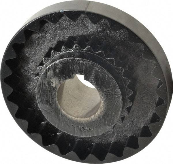 Lovejoy - 1-5/8" Max Bore Diam, 3/8" x 3/16" Keyway Width x Depth, Flexible Coupling Hub - 6.35" OD, 5.06" OAL, Cast Iron - Eagle Tool & Supply